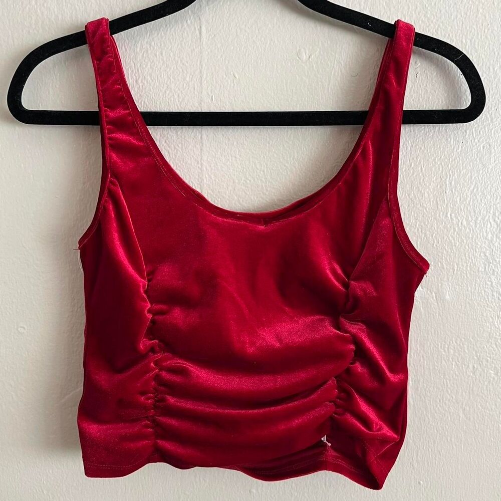 Unbranded red velvet crop top